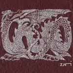 en argenté sur bordeaux